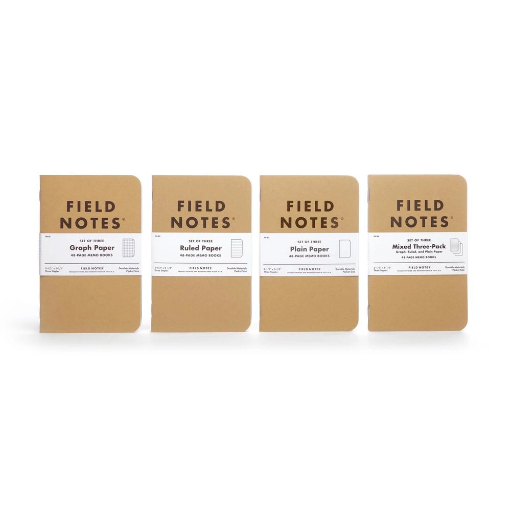Memo Books: Kraft Cover with Ruled Pages - Pack of 3