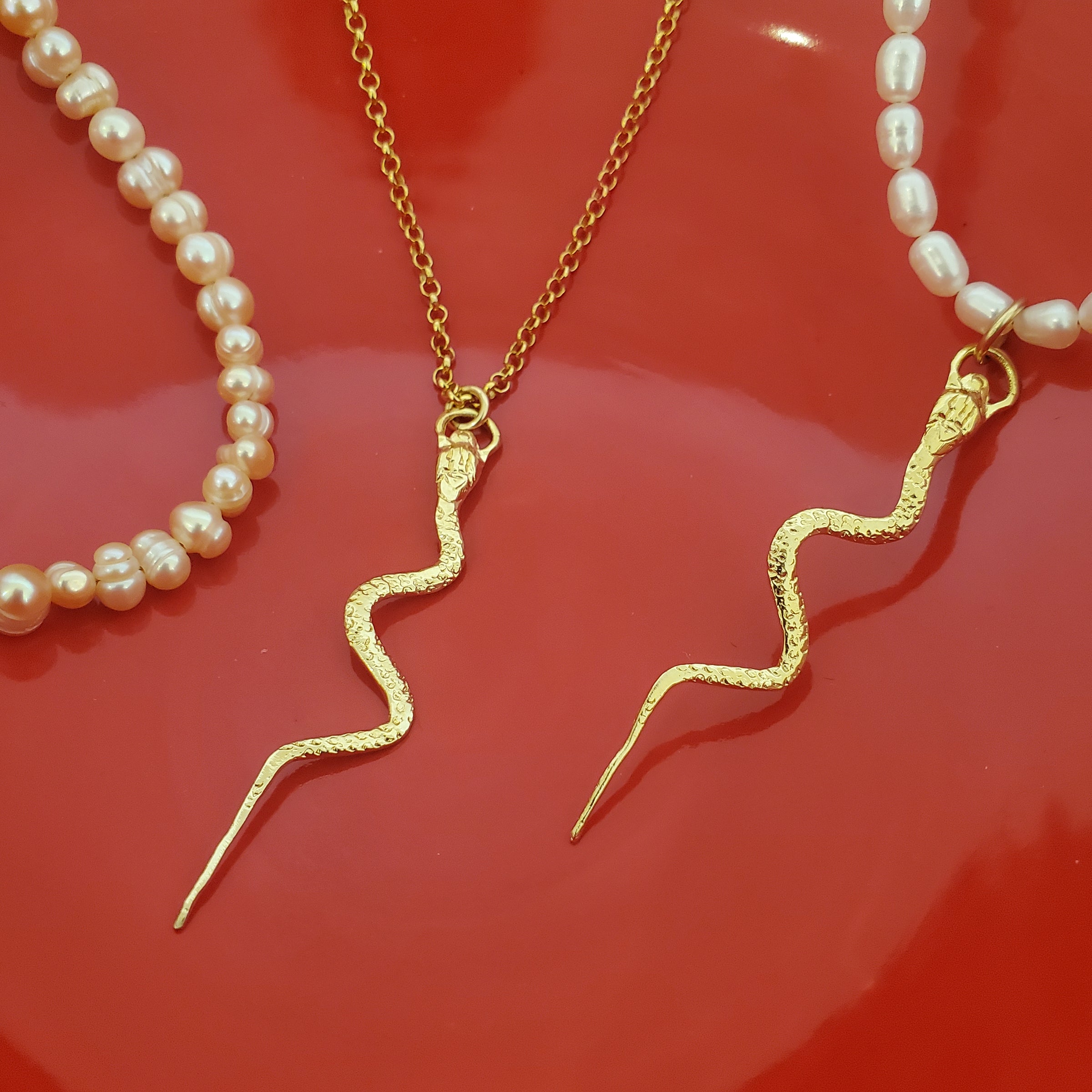 Snake and Pearl Necklace | Independent Goods