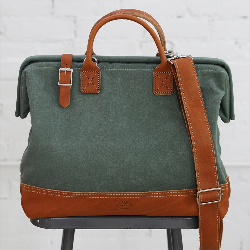 WWII Era Salvaged Canvas Carryall