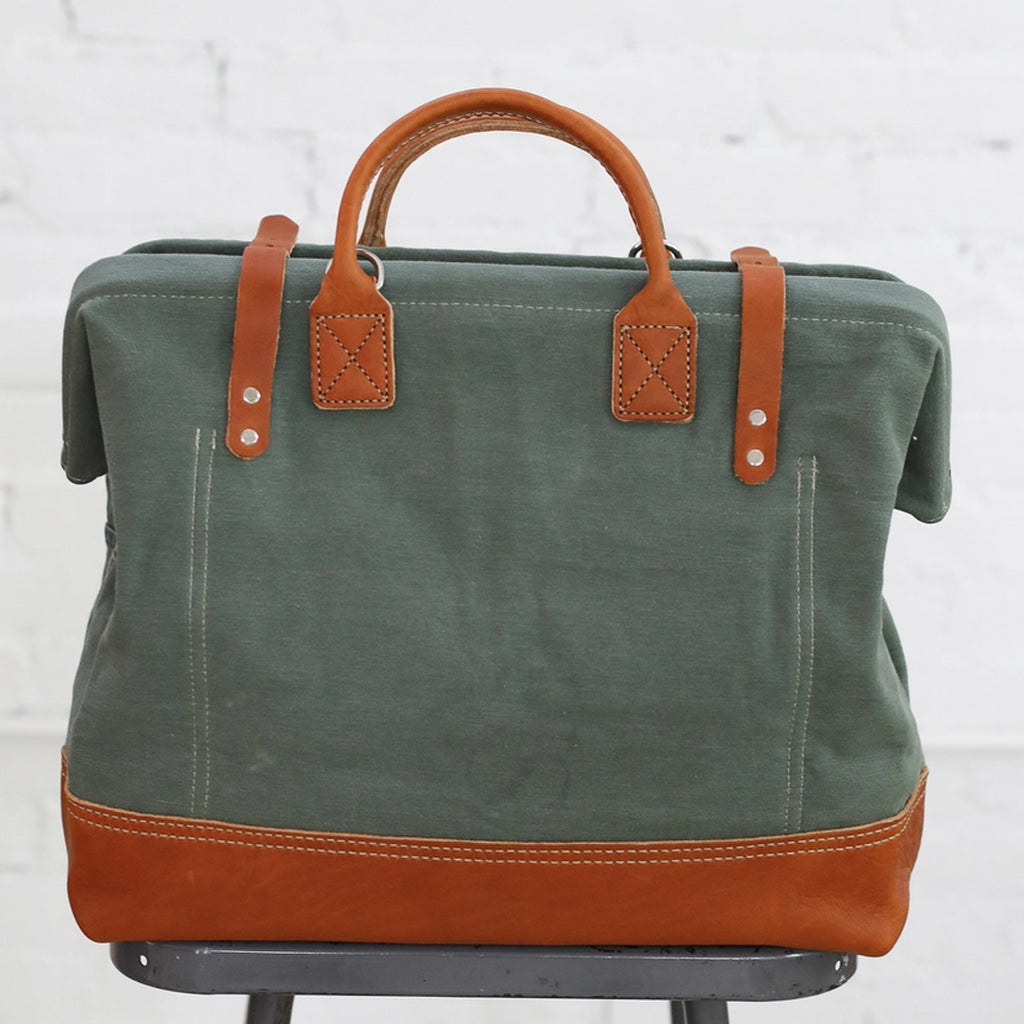 WWII Era Salvaged Canvas Carryall