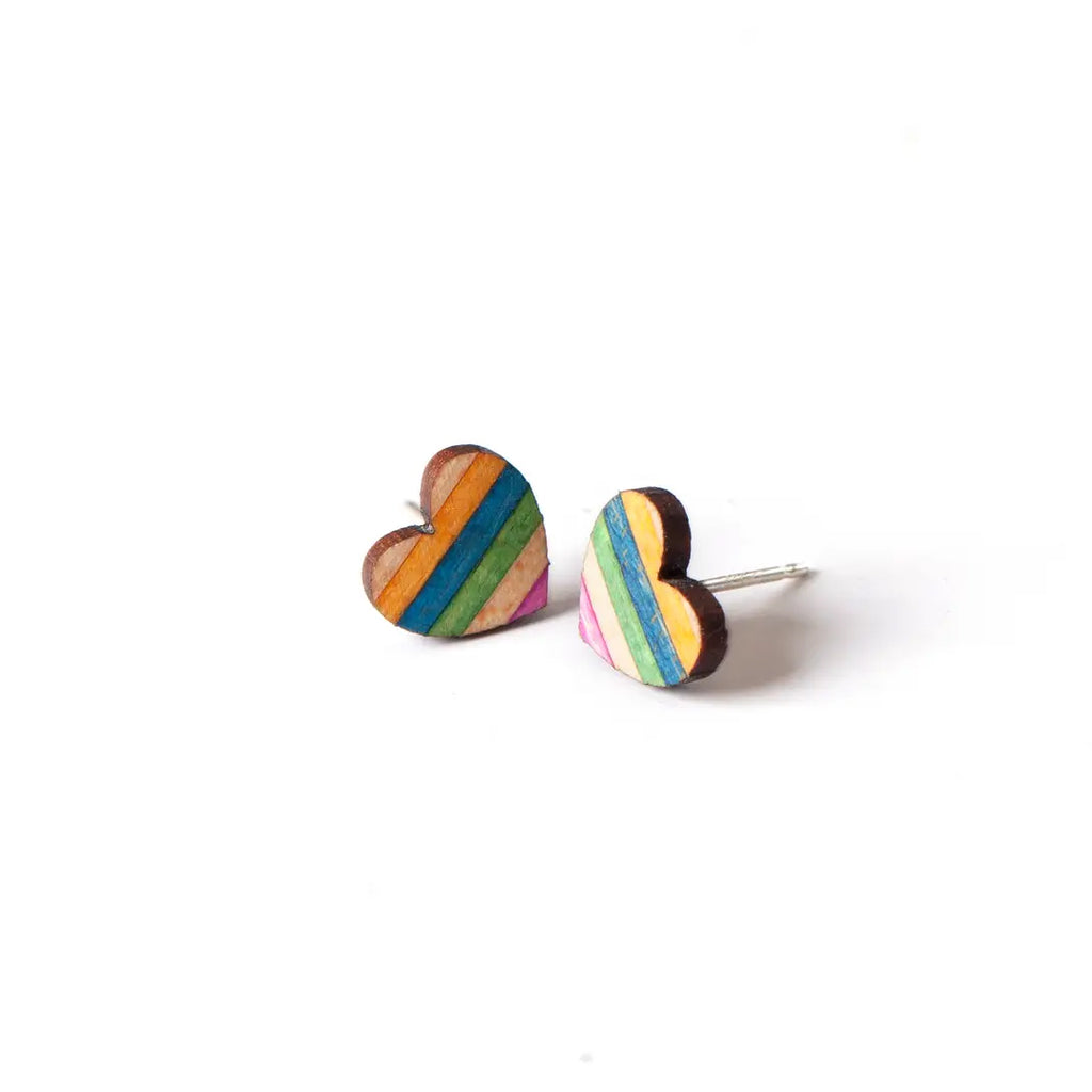 Tiny Heart Earrings | Recycled Skateboards