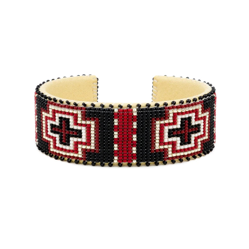 Priscilla Red Glass Cuff