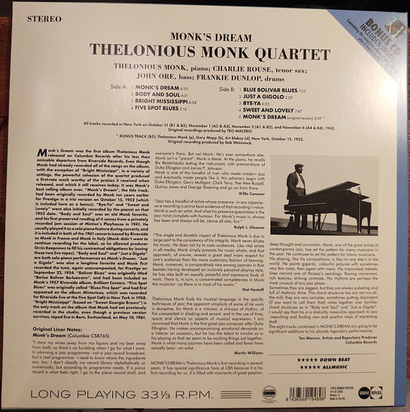 The Thelonious Monk Quartet – Monk's Dream