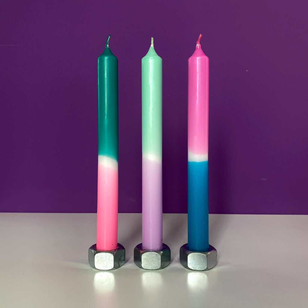 Dip Dye Neon Northern Lights Candles