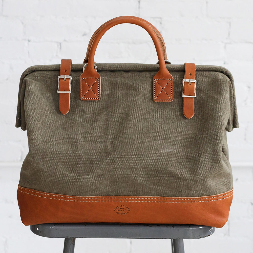 WWII Era Salvaged Canvas Carryall v.1