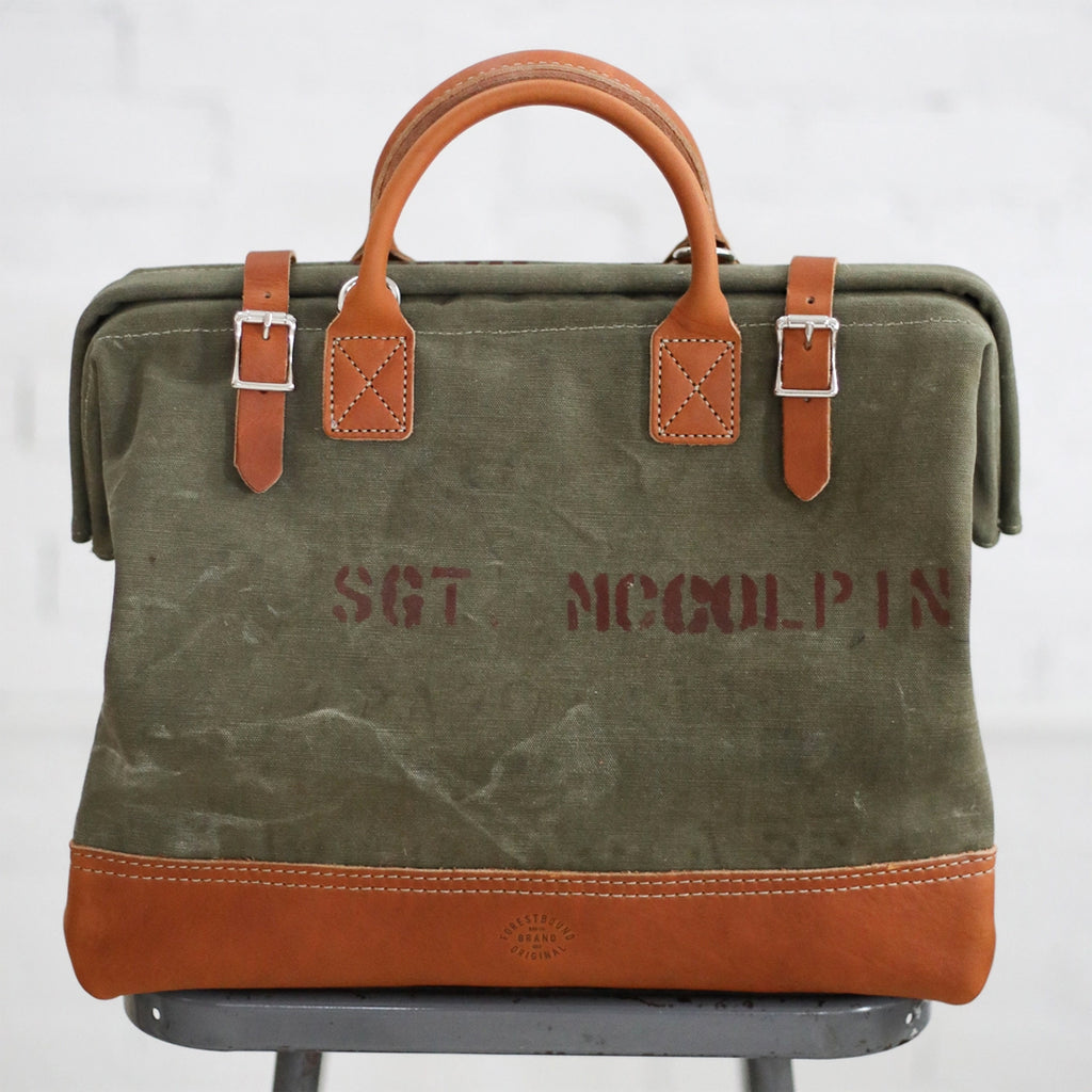 WWII Era Salvaged Canvas Carryall v.3
