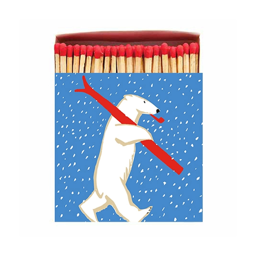 Christmas Skiing Polar Bear Matchbox