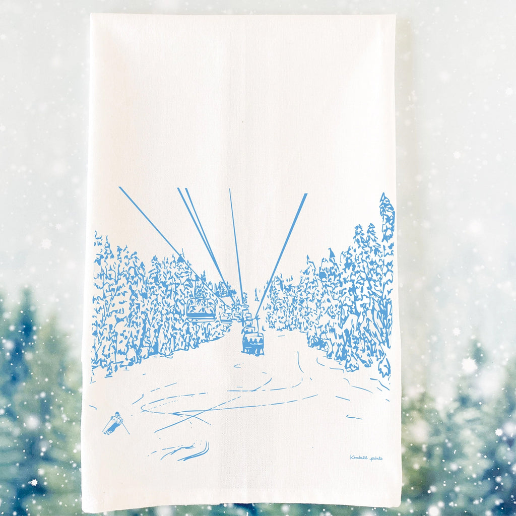 Ski Lift Tea Towel