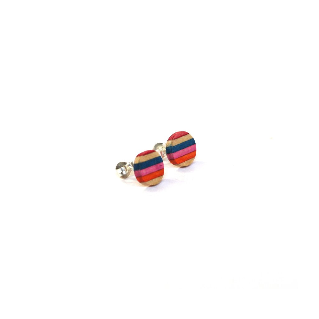 Tiny Stud Earrings | Recycled Skateboards