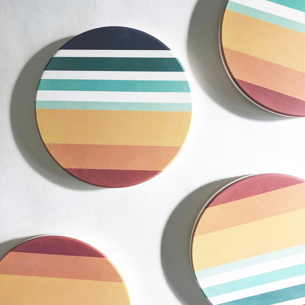 Sunset Absorbent Ceramic Coasters | Set of 4